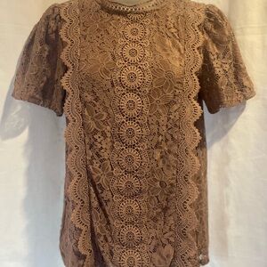 Elegant Mauve Lace Top